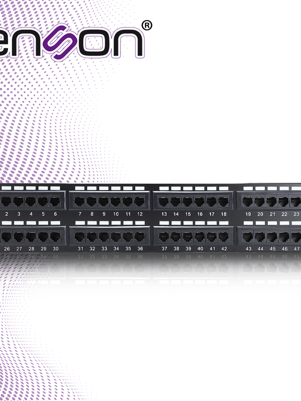 Patch Panel Enson Ens-pat48c6a 2ur Precargado Cat6a 48 Puertos Montaje En Rack Estandar 19 Pulgadas
