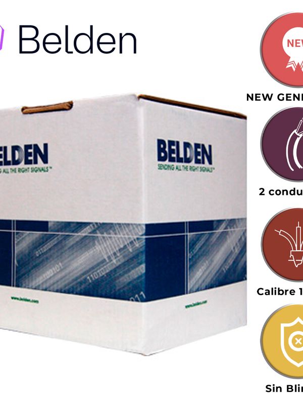 [CB04BBEL10] CABLE DE ALARMA CONTRA INCENDIOS BELDEN 5320UL 002U1000 / INTERIOR / ROJO / 2 CONDUCTORES / 18 AWG / SOLIDO / FORRO PVC / CMR - FPLR / EN CAJA / 1,000 PIES 305 METROS