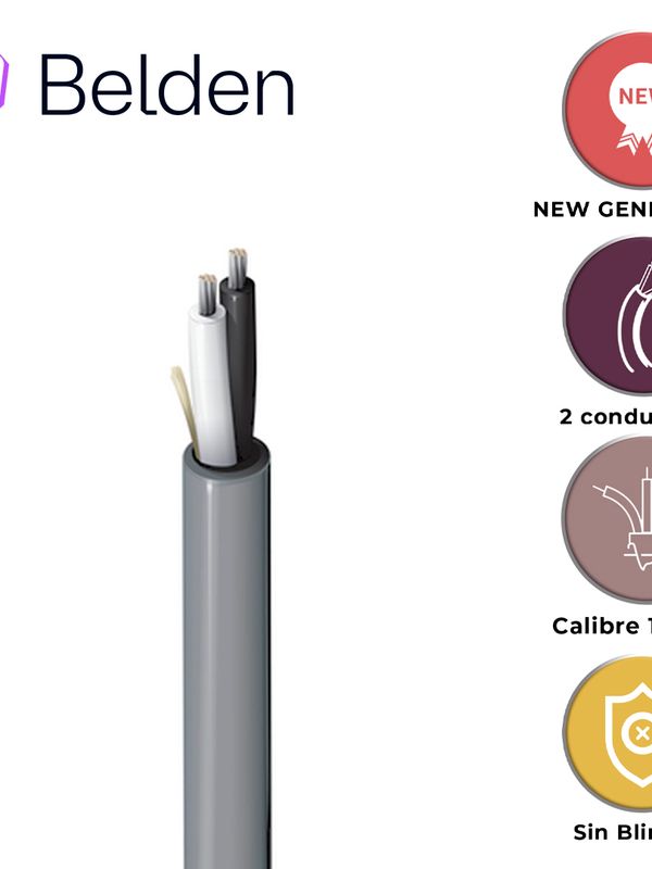 [CB04BBEL41] CABLE DE AUDIO BELDEN 5T00UP 0081000 / INTERIOR / GRIS / 2 CONDUCTORES / 10 AWG / MULTIFILAR / FORRO PVC / CL2 / NO BLINDADO / BOBINA / 1,000 PIES 305 METROS