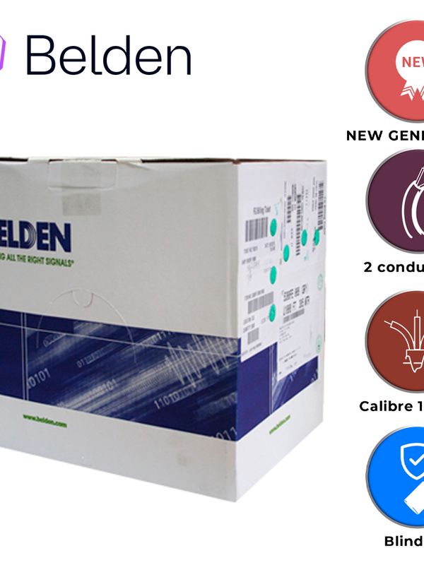Cable De Audio Comercial Y Seguridad Belden 5300fe 008u1000 / Interior / Gris / 2 Conductores / 18 Awg / Multifilar / Forro Pvc / Cmr / Blindado / En Caja / 1,000 Pies 305 Metros