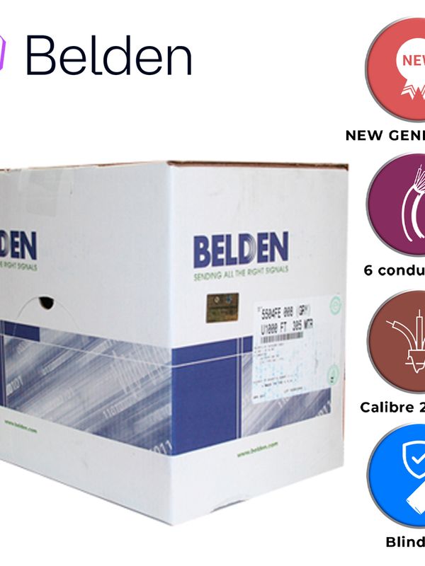 Cable De Seguridad Y Sonido Belden 5504fe 008u1000 / Interior / Gris / 6 Conductores / 22 Awg / Multifilar / Forro Pvc / Cmr / Blindado / En Caja / 1,000 Pies 305 Metros