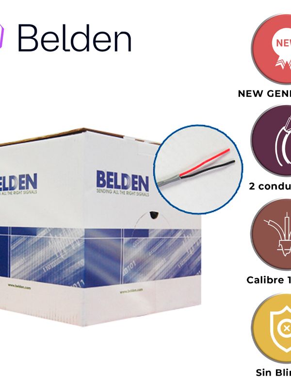 [CB05BBEL17] CABLE DE SEGURIDAD Y SONIDO BELDEN 5200UE 008U1000 / INTERIOR / GRIS / 2 CONDUCTORES / 16 AWG / MULTIFILAR / FORRO PVC / CMR / EN CAJA / 1,000 PIES 305 METROS
