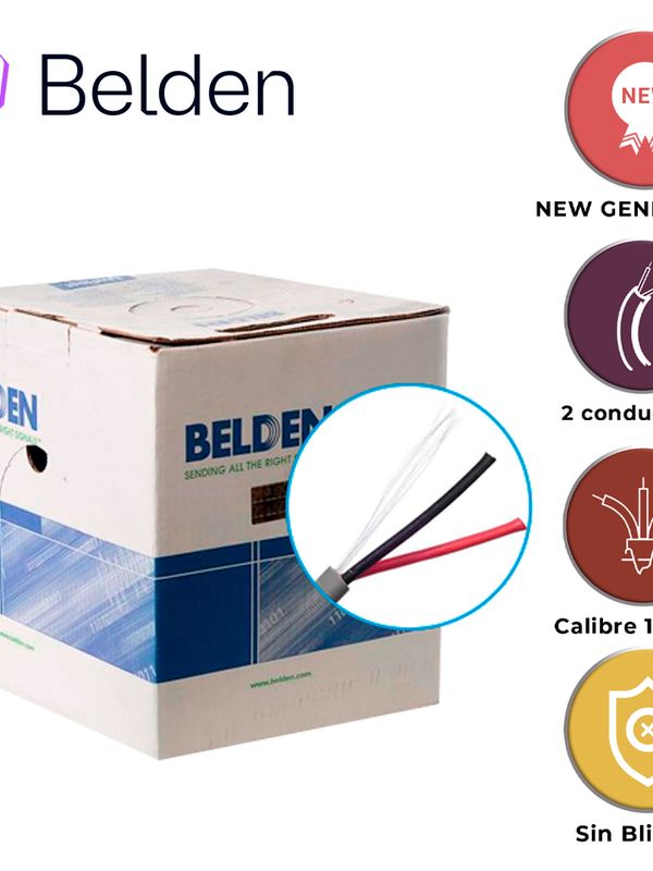 Cable De Seguridad Y Sonido Belden 5300ue 008u1000 / Interior / Gris / 2 Conductores / 18 Awg / Multifilar / Forro Pvc / Cmr / En Caja / 1,000 Pies 305 Metros