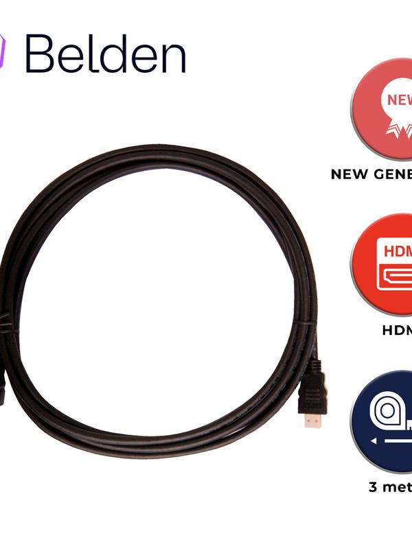 Cable Hdmi Belden Hde003mb / High Speed / 1080p 60hz / 4k 30hz / 3 Metros / Tipo A-a / Pieza