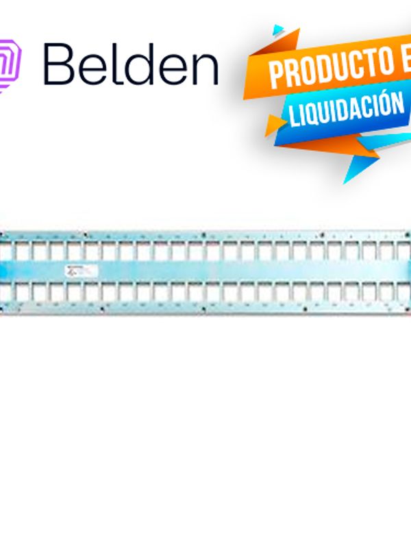 [CB06ABEL85] PATCH PANEL MODULAR BLINDADO CAT6A CAT6 CAT5E BELDEN AX104564 48 PUERTOS RJ45 (VACIO) ESTILO KEYCONNECT TITANIUM 2 UNIDADES DE RACK USO INTERIOR INCLUYE TORNILLOS CORREA VELCRO BARRA DE CONEXION CABLE TRASERO GUIA DE INSTALACION KIT CABLE DE TIERRA