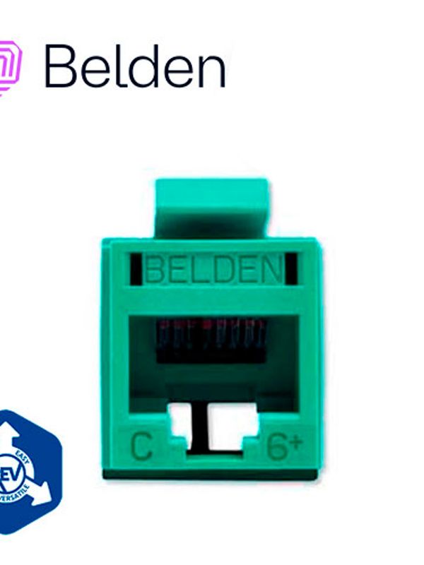 Conector Modular Jack Rj45 Cat6 Revconnect Belden Rv6mjkugn-s1 Estilo Keyconnect Verde Compatible Con Faceplate Ax102660,ax102655,ax102249 Esquema De Cableado T568a/b Herramienta Compatible Rvutt01 Uso Interior Calibre Del Conductor 23-24 Awg