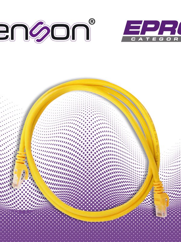 Patchcord Utp Enson P6012y Cat6 120cm Amarillo Serie Epro 100-ii 100 Por Ciento Cobre Para Mejor Identificacion De Soluciones En Racks Y Gabinetes