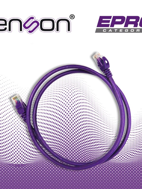 Patchcord Utp Enson P6012p Cat6 120cm Morado Serie Epro 100-ii 100 Por Ciento Cobre Para Mejor Identificacion De Soluciones En Racks Y Gabinetes