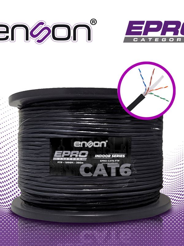 [EPRO-CAT6-FTP] Cable Ftp Cat6 Enson Epro-cat6-ftp Forro Pvc Blindado 4 Pares Calibre 23 Awg 100% Cobre Uso Interior Bobina 1000 Pies 305 Metros **certificacion Ul**