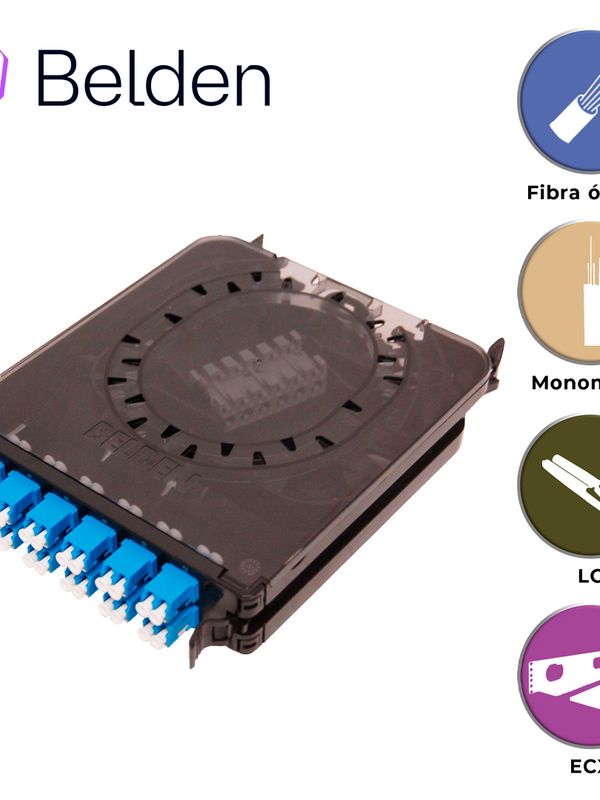 Cassette Fx Ecx Belden Monomodo Fcsx12ldfs / Os2 / Azul / Lc Duplex / 12 Puertos