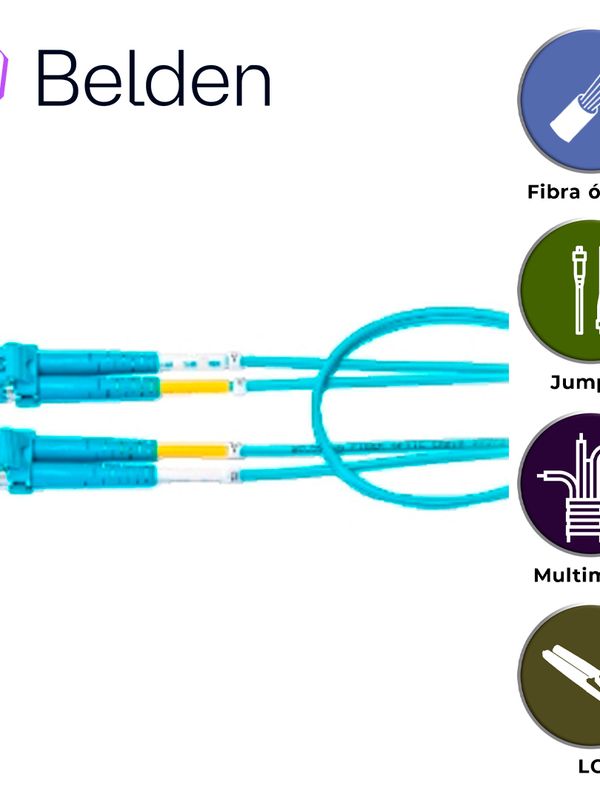 [FP3LDLD002M] Jumper De Fibra Optica Multimodo Belden Fp3ldld002m / Interior / Aqua / Om3 / Lc Duplex - Lc Duplex / 50/125 Micras / Ofnr / 2 Metros