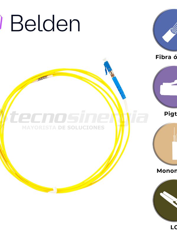 [FTSLC2MMPS01] Conector Pigtail Monomodo Belden Ftslc2mmps01 / Os2 / Amarillo / Lc Simplex / 2 Metros