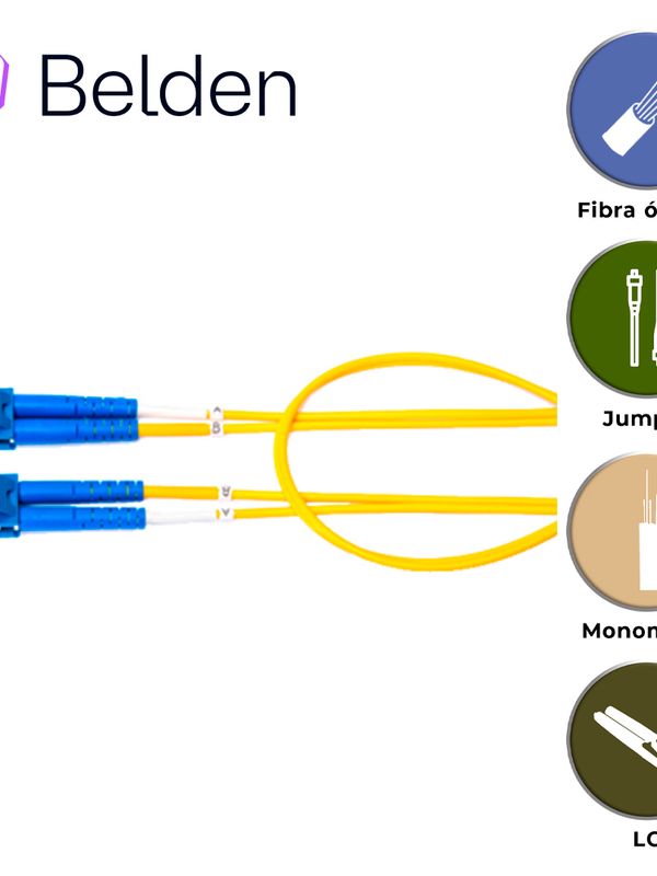 [FPSLDLD003M] Jumper De Fibra Optica Monomodo Belden Fpsldld003m / Interior  / Amarillo / Os2 / Lc Duplex - Lc Duplex /  9/125 Micras / Ofnr / 3 Metros