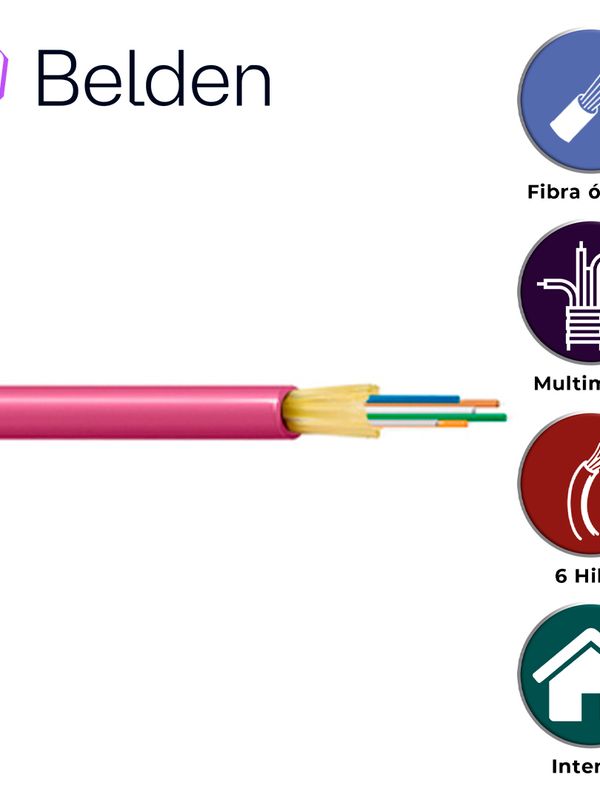 Fibra Optica Belden Fi4d006r9 / Interior / Erika Violeta / Om4 / 6 Hilos / Forro Pvc / Ofnr / Bobina / 1,640 Pies 500 Metros
