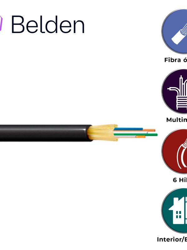 [CB09BBEL33] FIBRA OPTICA BELDEN FD4D006R9 / INTERIOR/EXTERIOR / NEGRO / OM4 / 6 HILOS / FORRO PVC / OFNR / BOBINA / 1,640 PIES 500 METROS
