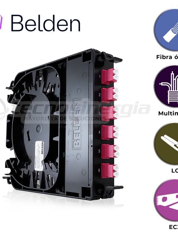 Cassette Fx Ecx Belden Multimodo Fc4x06ldfs / Om4 / Erika Violeta / Lc Duplex / 6 Puertos