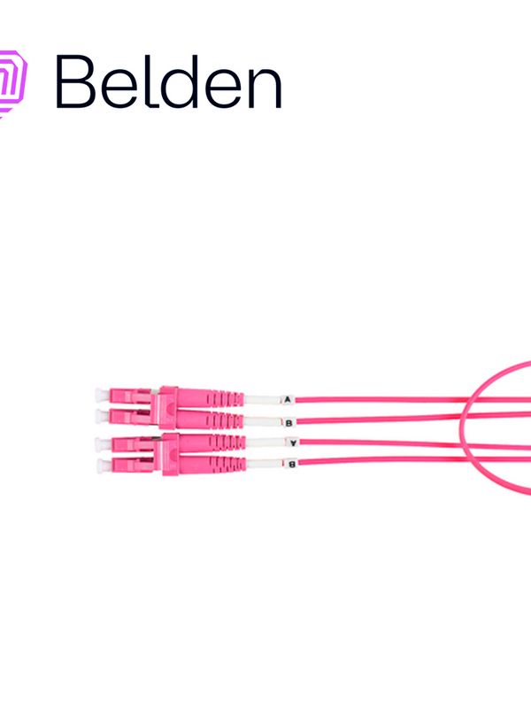 [CB09BBEL49] JUMPER DE FIBRA OPTICA BELDEN FP4LDLD006M FORRO PVC COLOR VIOLETA FLAMABILIDAD OFNR RISER TIPO DE FIBRA MULTIMODO OM4 50/125 MICRAS CONECTORES LC DUPLEX - LC DUPLEX LONGITUD 6 METROS APLICACIONES ADECUADAS CENTROS DE DATOS SALAS DE EQUIPOS PRINCIPALES SALAS DE TELECOMUNICACIONES Y AREAS DE TRABAJO U