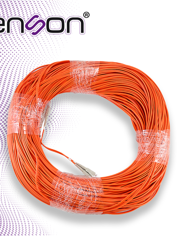 [FIBRA 60201O200] Fibra Optica Enson 60201o200 De 200mts Duplex Multimodo Om1 Armada Y Terminada Con Conectores Sc-sc