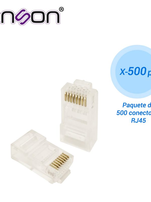 [PAQUETE 500x RJ45-CAT5E] Paquete 500 Conector Rj45 Enson Para Cable Utp Cat5e