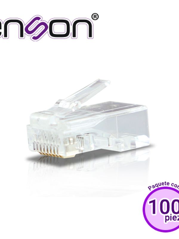 Conector Rj-45 Cat6 Enson Ens-plcat6 8 Pines De Cobre Paquete 100piezas