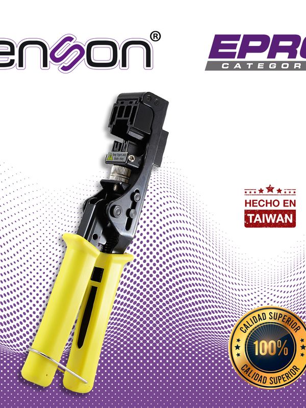 Pinza Rematadora Enson Epro-jacktool Serie Epro, Diseñada Para El Rematado Con Jack Facil Ponchado Serie Epro, Poncha Jacks Rj45, Cuenta Con Guillotina Que Corta El Exceso De Cable Utp, Lo Cual Agiliza Y Ahorra Tiempo En Proyectos