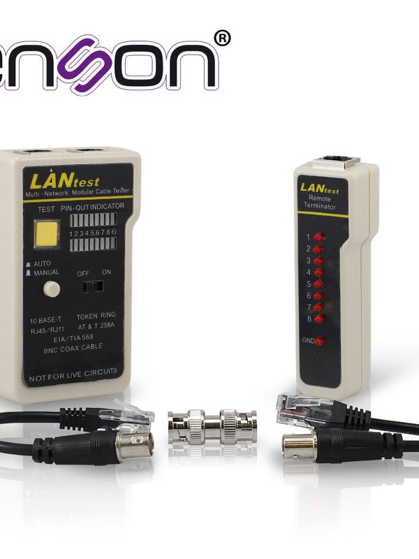 [CBAH2ENS02] TESTER PARA CABLE DE RED ENSON ENS-TELN2 IDEAL PARA IDENTIFICAR ERRORES DE TERMINADO Y CONTINUIDAD EN CABLES DE RED Y TELEFONICO RJ45 Y RJ11, Y TAMBIEN DE CABLE BNC RG59 Y RG6