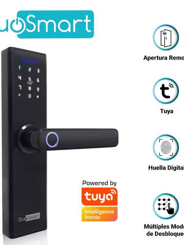 Cerradura Biometrica Wifi 2.4 Ghz Duosmart F20 Acepta Tarjetas Mf Huella Digital Contraseña Y Llave  Con Puerto De Alimentacion Emergente Microusb Compatible Con Aplicacion Duosmart