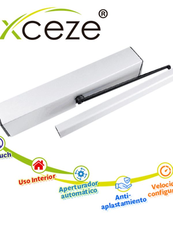 Brazo Automatico Abrepuerta Batiente Axceze Modelo Ax-pullbar Ideal Para Puertas De Metal O Madera Con Marco Apertura Hacia Adentro