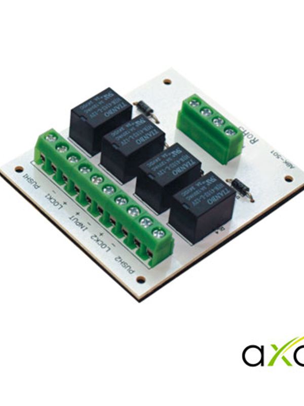 [AX-INTERLOCK32] Placa De Relevadores Para Esclusamiento Ax-interlock32  Permite Conectar Un Par De Puertas En Esclusa Acepta Pulsos Secos Para Generar La Apertura Compatible Con Todos Los Electroimanes Y Controles De Acceso Esta Placa Es Un Sistema Fail-safe  **necesita  Sensores Magneticos Cableados.
