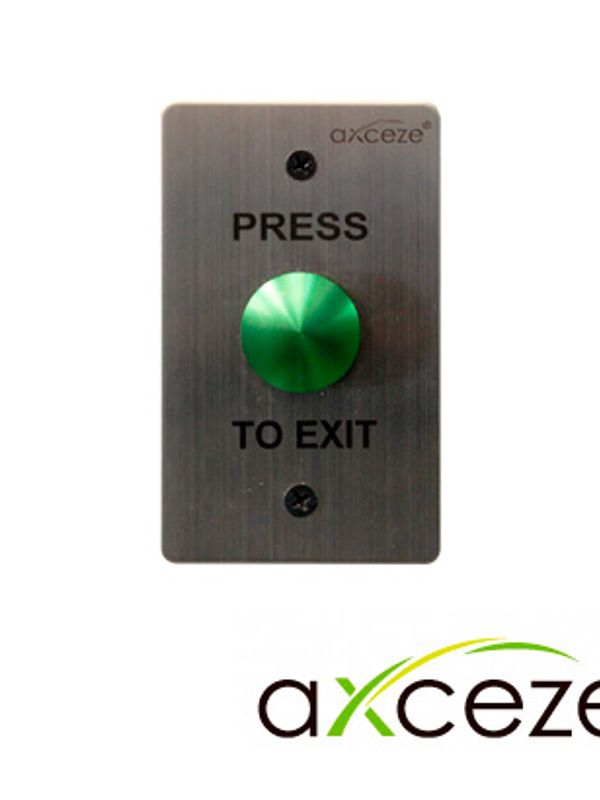Boton Liberador Axceze Ax-b60 Boton Tipo Push Con Forma De Hongo En Color Verde Fabricado En Acero Inoxidable  Medidas 115 X 70 X 25 Mm Conexion A 2 Hilos Cuenta Con El Estado N.o.