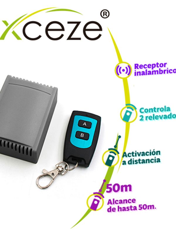 [AX-REC20] Receptor Inalambrico Con Control Remoto De 2 Botones Axceze Ax-rec20