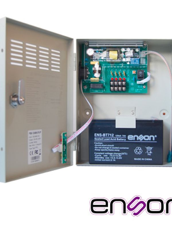 Kit De Fuente Enson Psb-1204b Contiene Una Fuente Tipo Caja Psb-1204backup De 12v 3a Y Una Bateria Ens-bt412, Ideal Para Iniciar Un Sistema De Alimentacion De 4 Camaras De 0.75a De Comsumo Maximo Cada Una