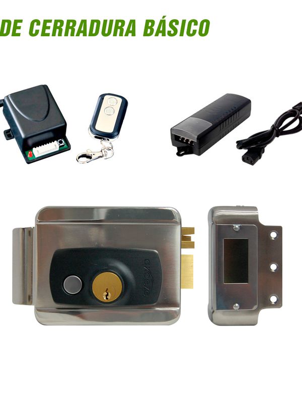 [KIT DE CERRADURA BASICO] Kit De Cerradura  Ax-slock Control Remoto Ax-rec10 Y Fuente De Poder  Incluye Elementos Para Aperturar Una Puerta A Distancia