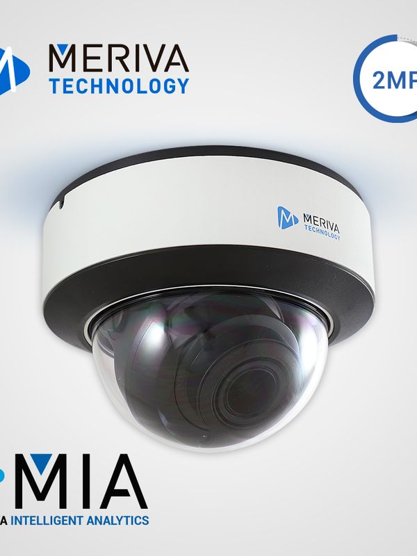 Camara Ip Domo Meriva Technology Mvd-eb200za / 2 Mp / H.265+ / Lente Motorizado  2.8 - 12mm / 30 - 50m Ir / Ip67 / Ik10 / Metalica / 12 Vcd / Poe / Soporta Micro Sd Hasta 256 Gb (no Incluida) / 1 Entrada + 1 Salida De Audio / 1 Entrada + 1 Salida De Alarma / Microfono Integrado / Salida Bnc / Mia 2.0 / Onvif / Deteccion Facial- Cruce Por Area O Linea