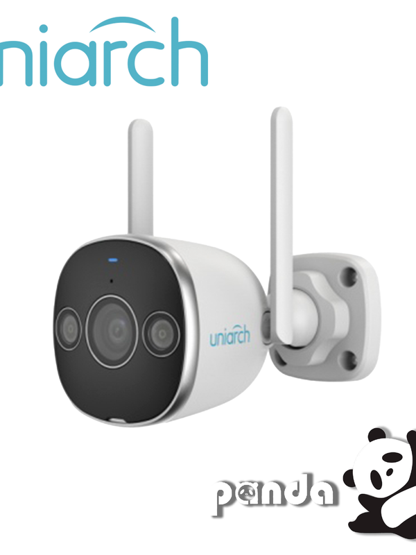 Camara Ip Bullet Wifi Uniarch Uho-b2d-m3f3d / 3mp / Lente 2.8mm / Dwdr / Ir20m / Luz-calida(dual-light) / Microsd128gb / Microfono+altavoz-integrado / Ultra-motion-detection / Ip67 / 3-axis / Ultra265 / 12vcd / Serie Panda