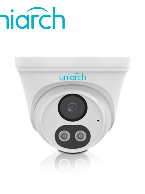 [IPC-T132-AF28-DL-ECO] Camara Ip Turret Uniarch Ipc-t132-af28-dl-eco / 2mp / Lente 2.8mm / Dnr / Ir30m / Dual-light / Microfono-integrado / Human-body-detection 2.0 / Poe-af Onvif / 3-axis / Ip67 / Grafeno+plastico / Ultra265 /