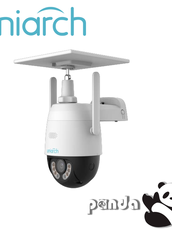 Camara Pt Solar 4g Uniarch Uho-p2g-m3f4d-la / 3mp / Lente-4mm / Dual-light / Ir30m / Luz-calida30m / Dwdr / Microsd512gb / Anr / Microfono-altavoz-integrado / 3d-dnr / Ultra-motion-detection / 4g-card-nano-sim / Lte-fdd / Lte-tdd / Ip66 / Grafeno / Bateria10ah / Ultra265 / 12vcd/ Soporte Incluido / Admite Dos Tipos De Montaje
