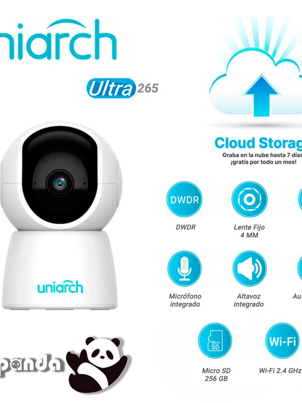 Camara Ip Mini Pt Uniarch Uho-s2e / 2mp / Ultra 265 / 5 Vcc / Dwdr / Lente Fijo De 3.6 Mm / Ir Hasta 10 M / Microfono Y Altavoz Integrado / Human Body Detection / Autotracking / Ranura Para Micro Sd Hasta 256 Gb / /wifi 2.4 Ghz