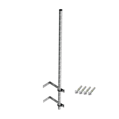 [SMR-P1] Mástil de 3 m de 1-1/4 diámetro ced. 30 con Herrajes para Sujeción a Pared.