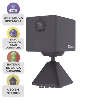 [CSCB2BK] Mini Cámara IP Inalámbrica Con Batería Recargable (Cero Cables) / 2 Megapíxel / Uso en Interior / Grabación en la Nube / Base Magnética Para Adherirla a Superficies Metálicas