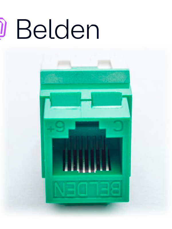 CONECTOR MODULAR JACK CAT6+ RJ45 BELDEN AX104192 / KEYCONNECT / INTERIOR / VERDE / PIEZA