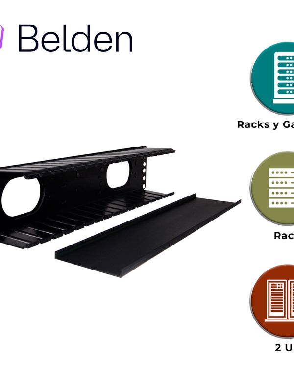 [EC030BEL02] Organizador Horizontal Belden 9512-1902n / Negro / 2ur / Con Tapa