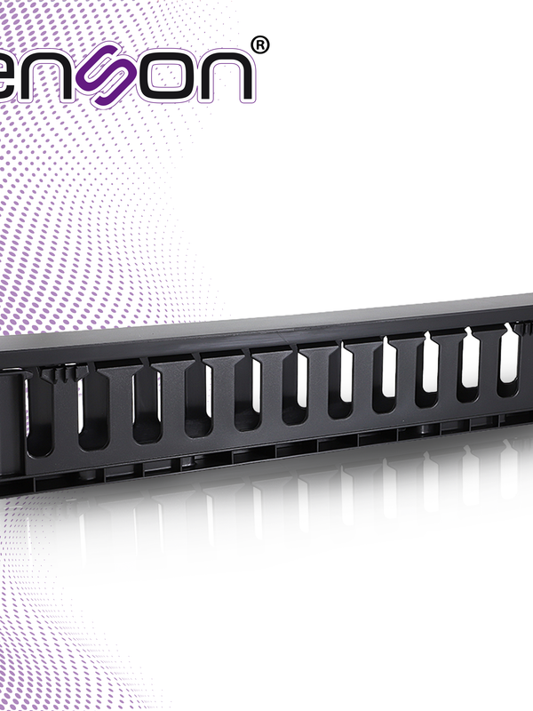 Organizador Horizontal Frontal Para Rack Enson Ens-cm14 1ur Con Peines De Policarbonato Tapa Removible Y Abatible Para Mayor Proteccion Y Mejor Acceso Cumple Con Norma Eia