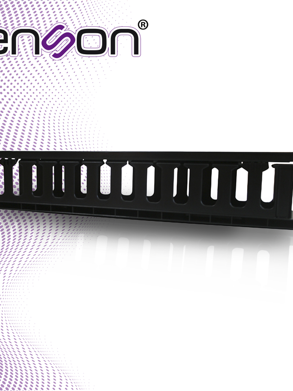 Organizador Horizontal Frontal Para Rack Enson Ens-cm24 2ur Con Peines De Policarbonato Tapa Removible Y Abatible Para Mayor Proteccion Y Mejor Acceso Cumple Con Norma Eia