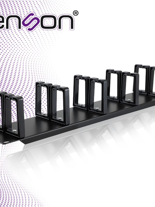 Organizador Horizontal Frontal Para Rack Enson Ens-cmr24 2ur Con Peines De Policarbonato Para Mayor Proteccion Y Mejor Acceso Cumple Con Norma Eia
