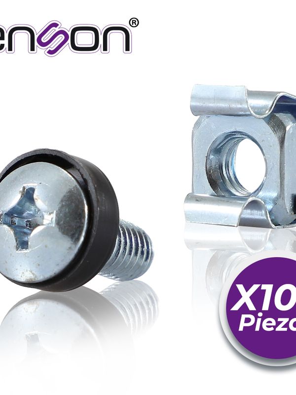Kit De Tornillos Y Tuercas Enjauladas Enson Ens-rt100 100pza Compatibles Con Racks Y Gabinetes De La Marca Enson Belden Y Gabinetes De La Marca Jaguar