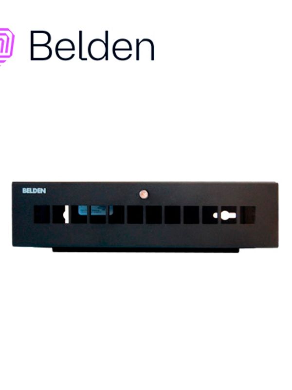 PATCH PANEL MODULAR BELDEN AX107477 CAT6A CAT6 CAT5E 12 PUERTOS (VACIO) COLOR NEGRO ACEPTA JACKS ESTILO KEYCONNECT USO INTERIOR MONTAJE EN PARED 