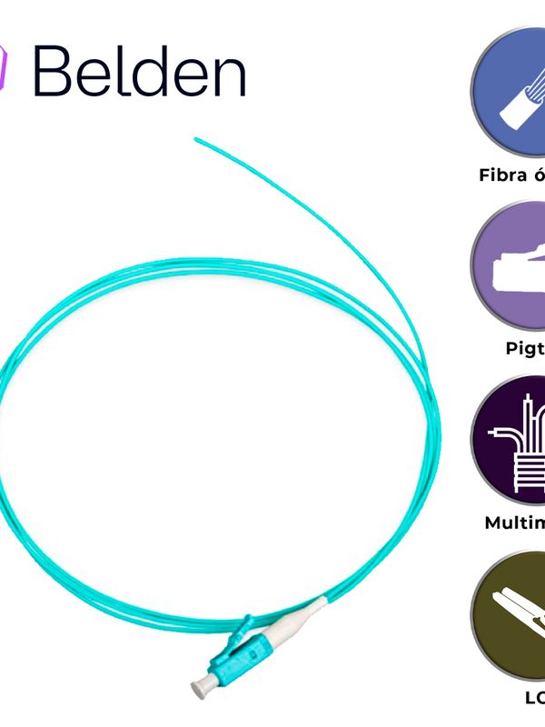 CONECTOR PIGTAIL MULTIMODO BELDEN FT3LC900PS01 / OM3 / AQUA / LC SIMPLEX / 2 METROS