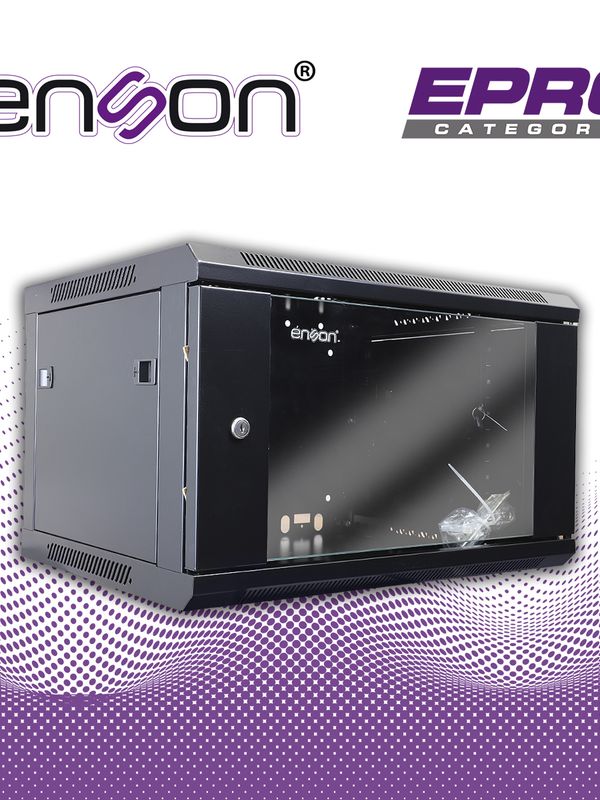[EC060ENS05] GABINETE DE PARED ENSON ENS-RKGB6U 6UR PUERTA FRONTAL DE CRISTAL TEMPLADO CON CERRADURA DE SEGURIDAD RANURAS DE VENTILACION EN LA PARTE SUPERIOR PARA 2 VENTILADORES DE 11 CM ENSAMBLADO 600X450X368MM