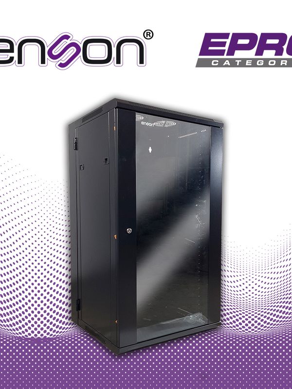 [EC060ENS12] GABINETE DE PISO/PARED ENSON ENS-RKGU22PRO 22U PUERTA FRONTAL DE CRISTAL TEMPLADO CON CERRADURA DE SEGURIDAD PUERTA TRASERA ABATIBLE RANURAS DE VENTILACION EN LA PARTE SUPERIOR PARA 2 VENTILADORES DE 11 CM DIMENSIONES 550X600X1055MM